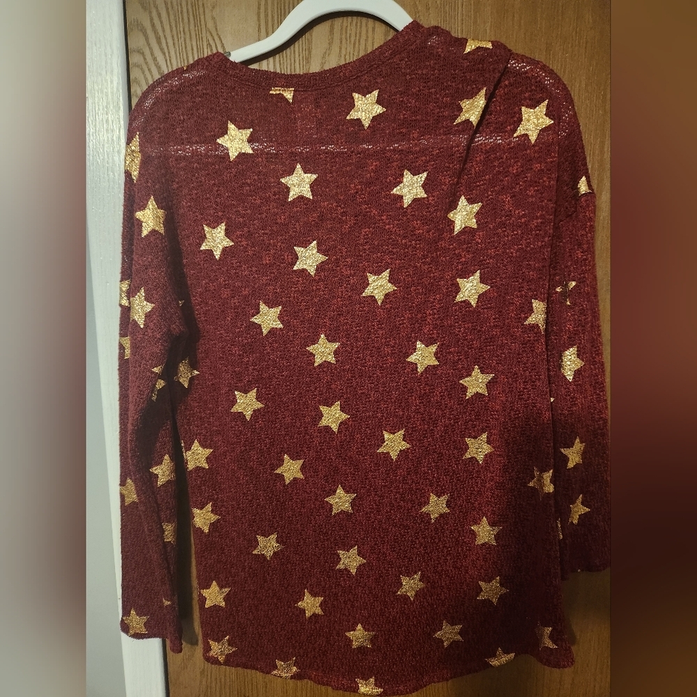 Expressions Deep Red Knit Sweater - Picture 2 of 3